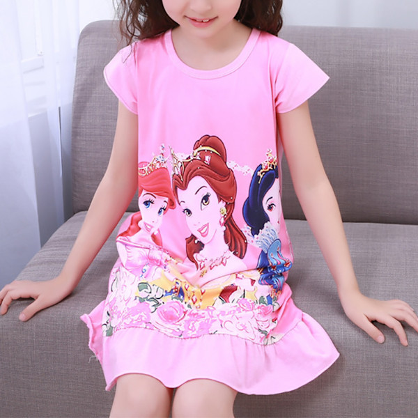 Flickor Nattlinne Nattklänning Prinsessa Kortärmad Pyjamas Nattkläder Hemkläder för Barn Storlekar 2-12 År #7 #7 12
