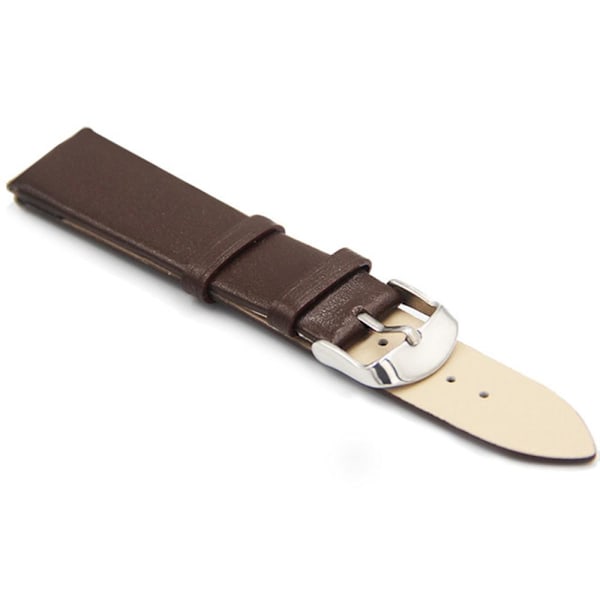 Klockarmband i PU-läder från Mörkbrun 20mm Mörkbrun