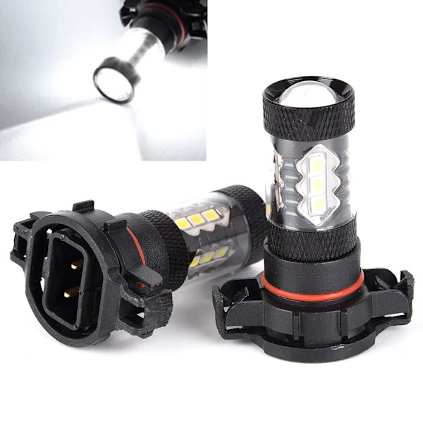 2x PSX24W H16 5202 Super Hvit 160W LED 144 SMD Pære Tåkelys