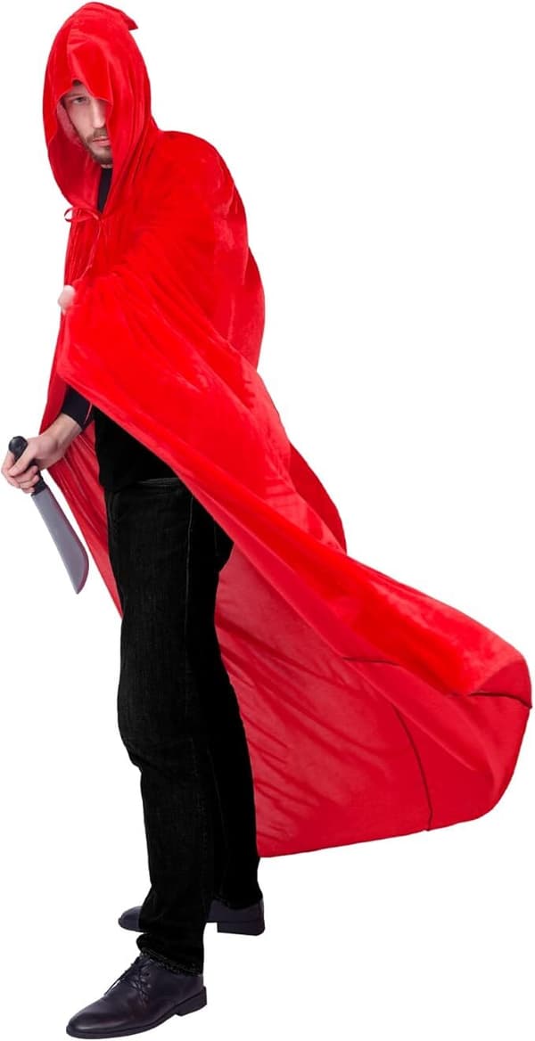 Unisex hettekappe, Halloween-kappe for Cosplay rød red 140cm without hat