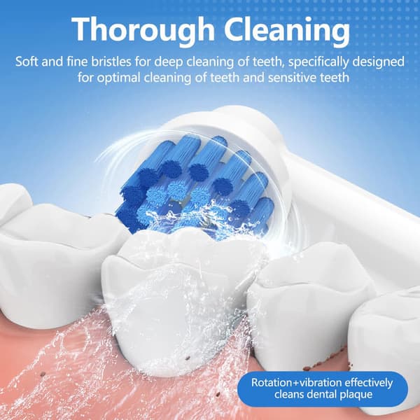 Erstatningsbørster til Oral B Braun Sensitive, Bløde børster til følsomt tandkød, 8 stk.