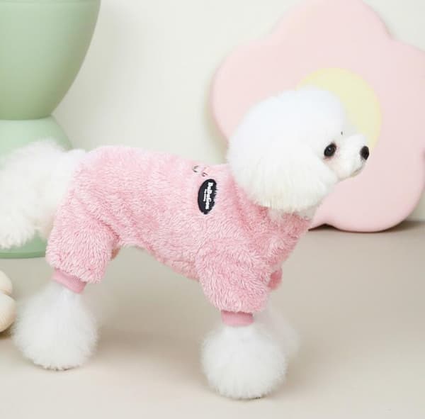 Hunde-pysjamas for små hunder Vinterhundegenser rosa pink M