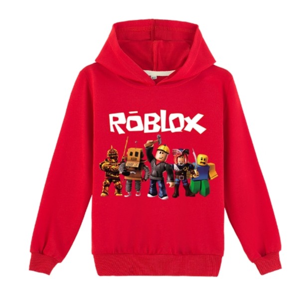 Roblox Huvtröja för Barn Ytterkläder Pullover Sweatshirt grå ida red 120cm