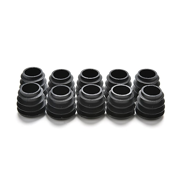 10 st Svarta Plastpluggar Ändlock Insatser Pluggar Proppar för Runda Rör Hfmqv 19mm