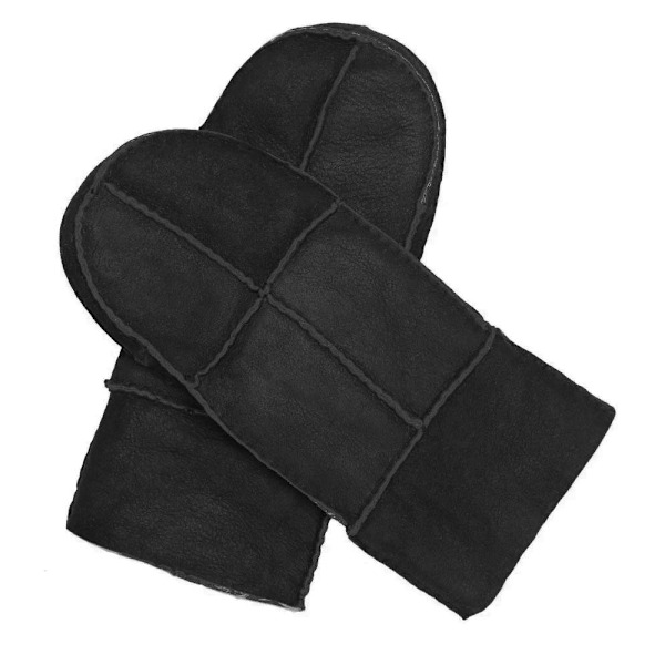Fårskinnhandskar i äkta läder - Dam Svart Large Black