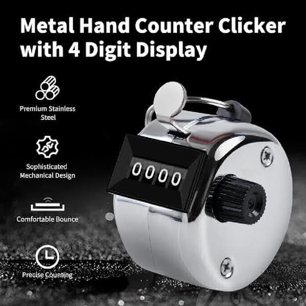 Kalkulator, manuell metallkalkulator med 4-sifret display, banekalkulator for golf