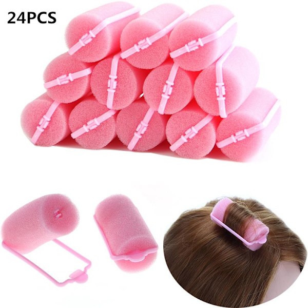 24 pcs Sponge Cushion Hair Rollers Curlers DIY Curls Tool Kit DIY Y