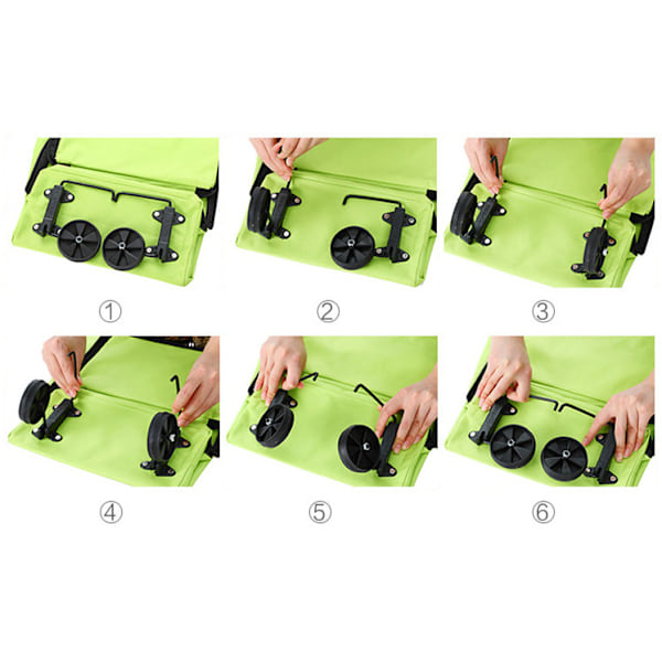 Smart Foldbar Indkøbstaske på Hjul Grøn one size Green