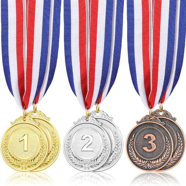 Diameter 6,5 cm Yaomiao 6 stk gull sølv bronse medaljer pris M