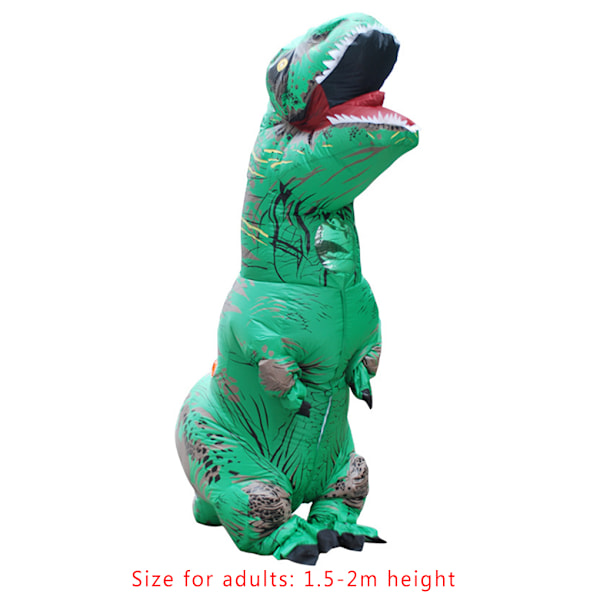 Oppustelig Dinosauriekostume Cosplay Fancy Dress Halloween Børn Grøn Voksen Grøn green adult