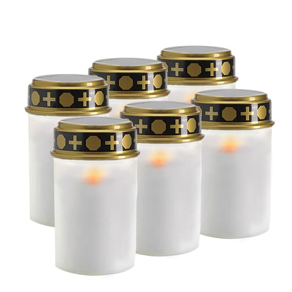 Sæt med 5 solcelledrevne LED-gravlys med batteri/udendørs LED-gravlys
