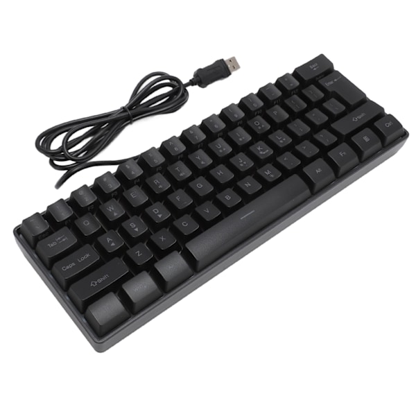 USB-kabelansluten gamingmusmatta 60 procent RGB-bakgrundsbelysning 61 tangenter bärbart kompakt tangentbord för PC-spelare Skrivare Svart