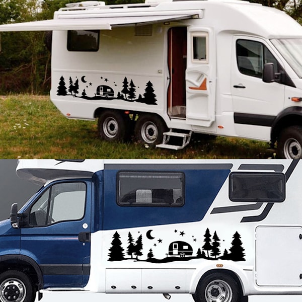 Puut Metsä Vinyyli Autotarra SUV RV Pakettiauto Asuntovaunu Musta One Size Black