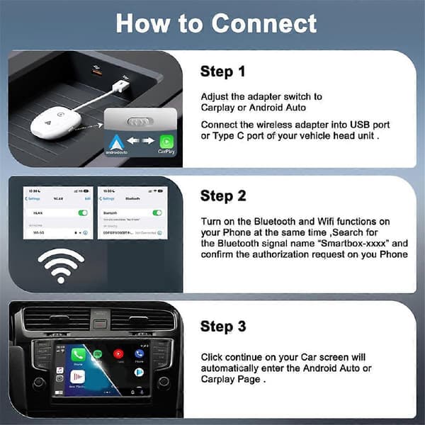 Trådløs Video CarPlay-adapter CarPlay-boks