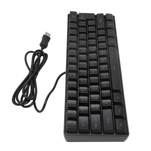 USB-kaapelilla varustettu pelihiirimatto 60 prosenttia RGB-taustavalaistus 61 näppäintä kannettava kompakti näppäimistö PC-pelaajille Kirjoittajat Musta