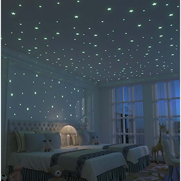 Shining ceiling stars sticker, realistic 3D 201 shining stars and wall dots s