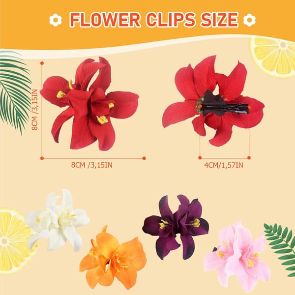 Stk Hawaii Barrette Blomster Hårklemme Kvinde, Sommer Hårnåle