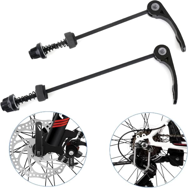 stk. Quick Releases til cykelhjul, for og bag, Quick Release Kit til cykel, passer til de fleste cykler, racercykel MTB - Sort