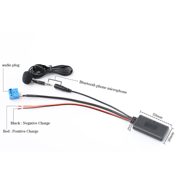 Bil Bluetooth 5.0 Aux-kabel Mikrofon Handsfree Mobilsamtal Adapter för Opel Cd30 Mp