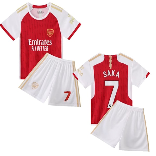 Saka No.7 Träningsset Arsenal Tröja & Shorts för Barn Pojkar Säsong 2023-24 - Perfekt Size 24