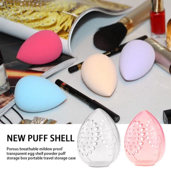 4-PAK Makeup Svamp Beauty Blender Beholder Rejseetui til Tørring