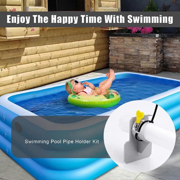4-pack poolrörshållare, tillbehör för ovanmarkspooler, pooltillbehör, poolslangar för ovanmarkspooler Gray