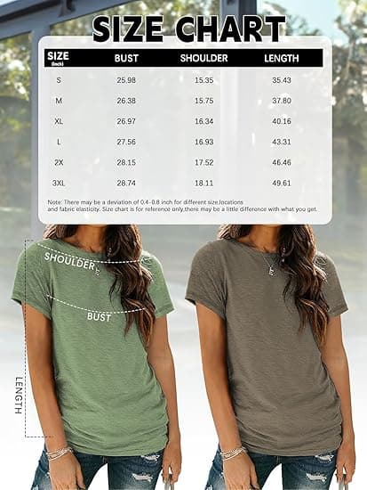 Dam 3-pack T-shirts Basic Kortärmade Tröjor Rund Hals Mode Toppar Lös Passform Lättvikt Casual Sommarkläder 2024