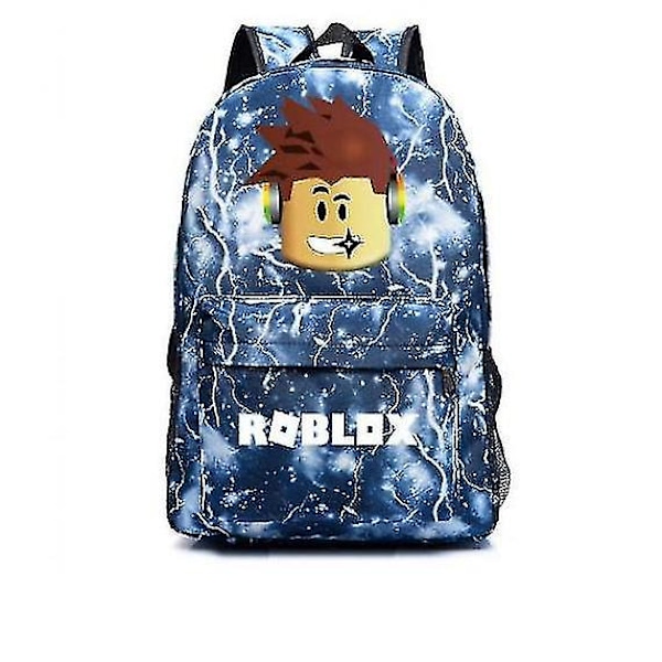 Ny Roblox Rygsæk Børn Skoletaske Studenter Bogtaske Rejsetaske Gave Blue lightning