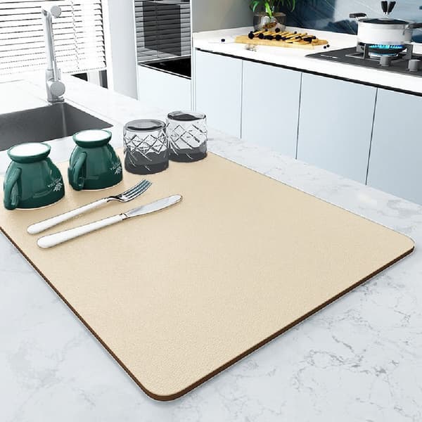 Ensfarget Diatomitt Steinmatte, Absorberende Varmebestandig Hurtigtørkende Matte for Kaffemaskin, Kopper, Servise og Bord 6 30*40cm
