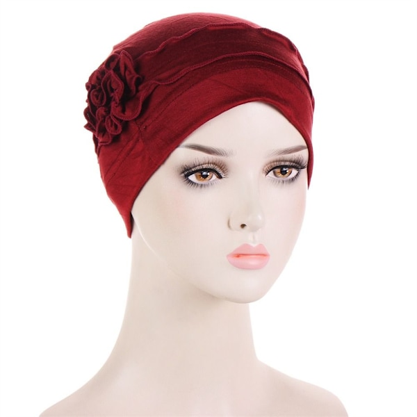 Turban Hater for Kvinner Hijab VINRØD wine red