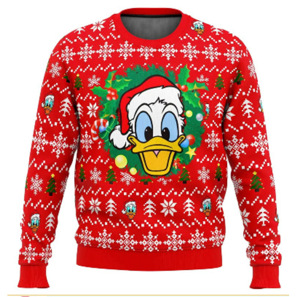 Donald Duck Stygg Julgenser Pullover Menn 3D Gensere Topper XS Donald Duck