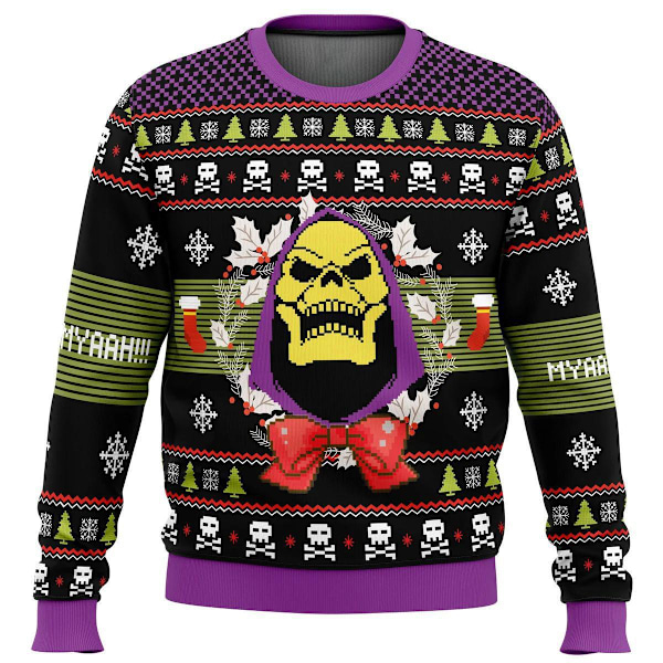 Hodeskalle Stygg Julgenser Pullover Menn 3D Gensere Topper XS Skull