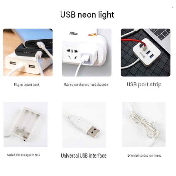 LED-lampa / Nattlampa Neon - Regnbåge Flerfärgad 9