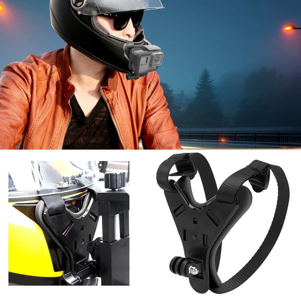 Full Face Hjelm Hagebeslagsholder til Gopro Hero til SJCAM Actionkamera (Sort)