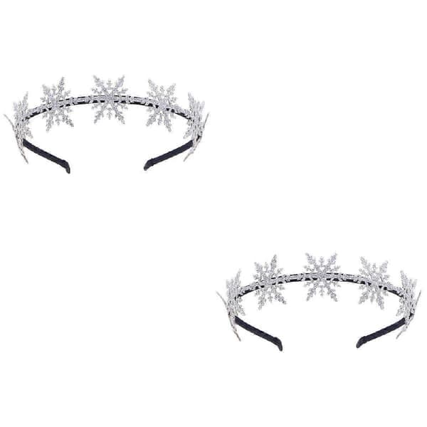 Juldiadem Glitter Snöflinga Diadem för Barn 2-pack Silver Partyfavörer