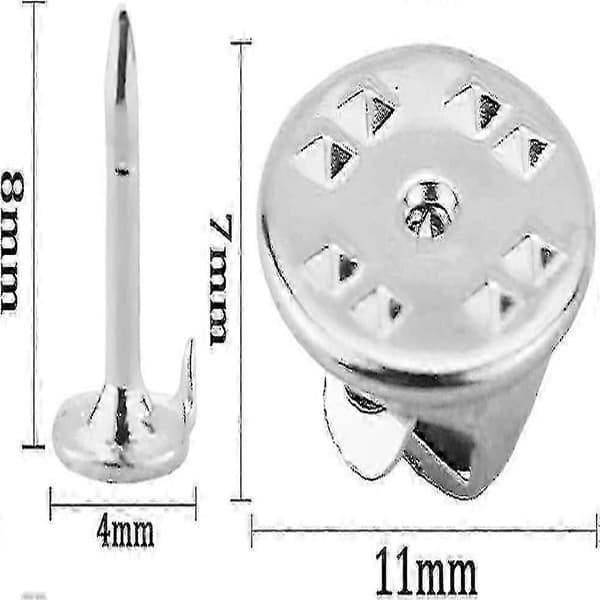 120 par sommerfugleforbindere til 8 mm tomme nåle, håndværksartikler (sølv) Silver