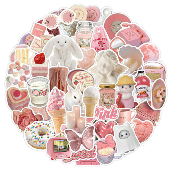 70 pink personalized stickers Y