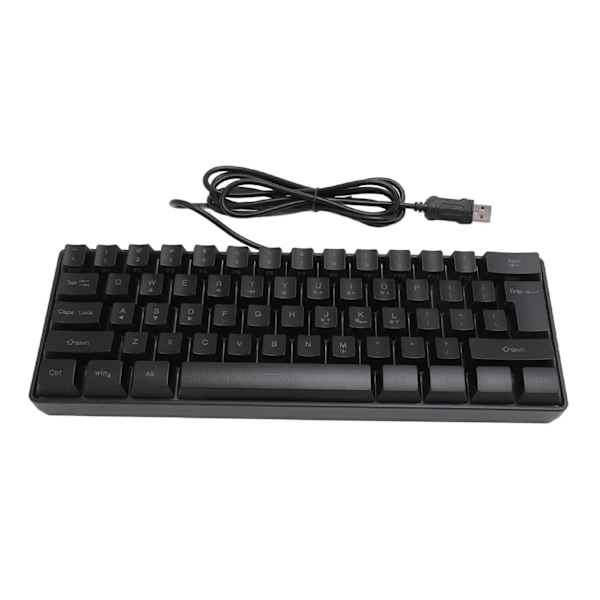 USB-kabelansluten gamingmusmatta 60 procent RGB-bakgrundsbelysning 61 tangenter bärbart kompakt tangentbord för PC-spelare Skrivare Svart