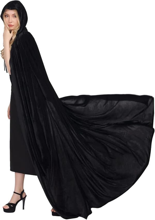 Unisex Hættekape, Halloween Kappe til Cosplay sort black 120cm without hat