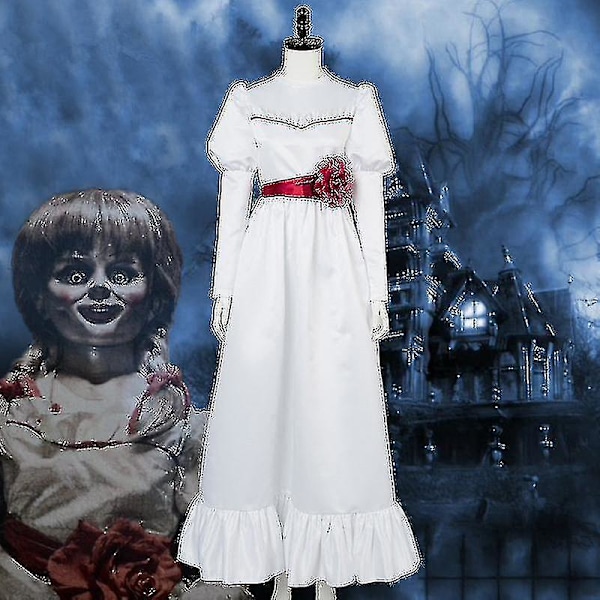 Fint Annabelle The Conjuring Doll-kostyme for barn, voksne og kvinner - perfekt for festivaler 140