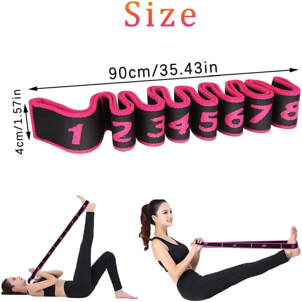 Elastisk yogarem, strækfitnessbælte, latintræningsrem, M