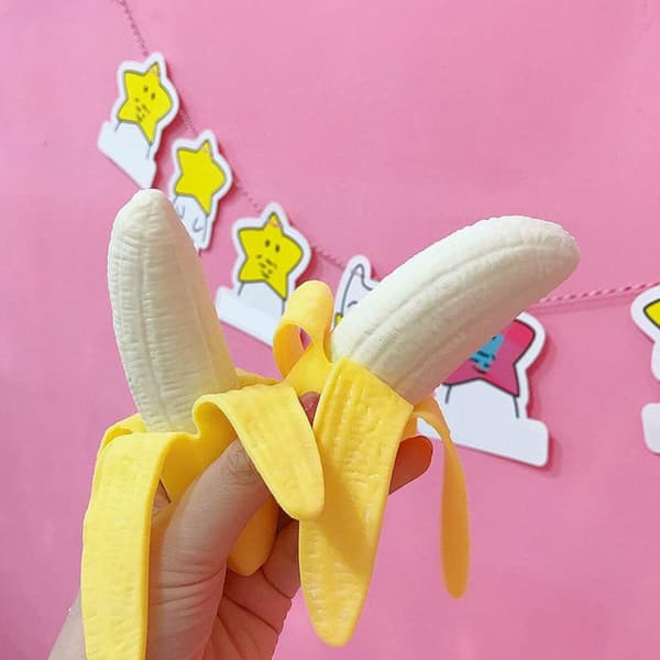 stk. sensoriske fingerspidslegetøj, banan-afslapningslegetøj (gul)