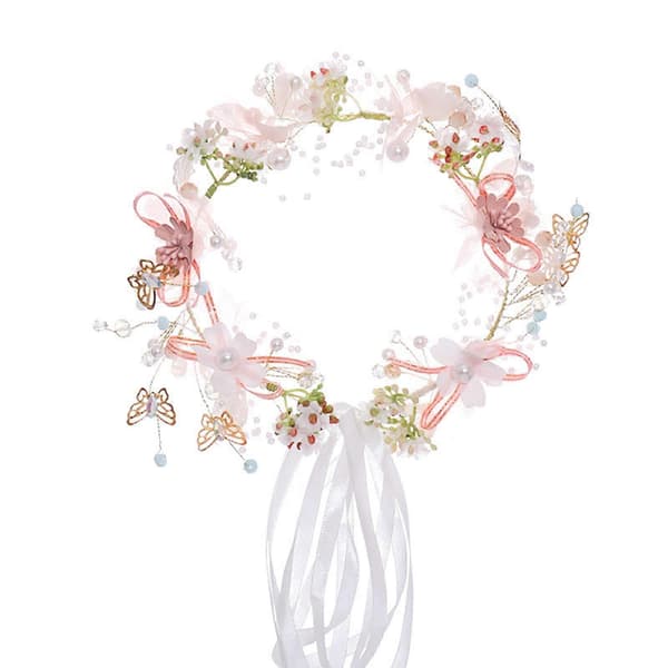 Elegant simulert perle hår hodeplagg blomsterkrans pannebånd hodebue for jenter sceneopptreden bryllup brudekrans fe gave
