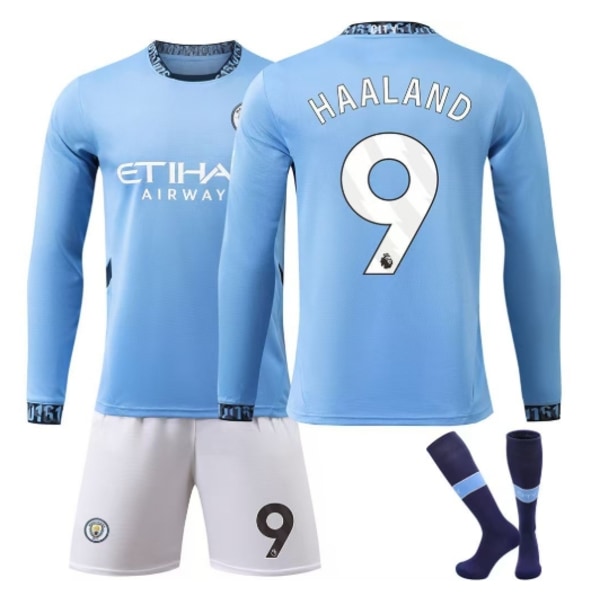 Haaland børnetrøje, Haaland ungdomstrøje, fodboldklub børne- og voksen trøje 24 Manchester City Home