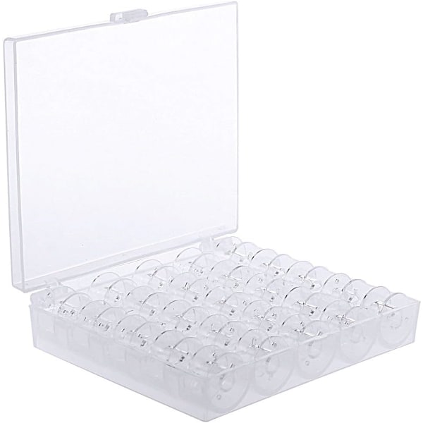 Symaskinspoler inklusive opbevaringsboks, transparent, 25 stk
