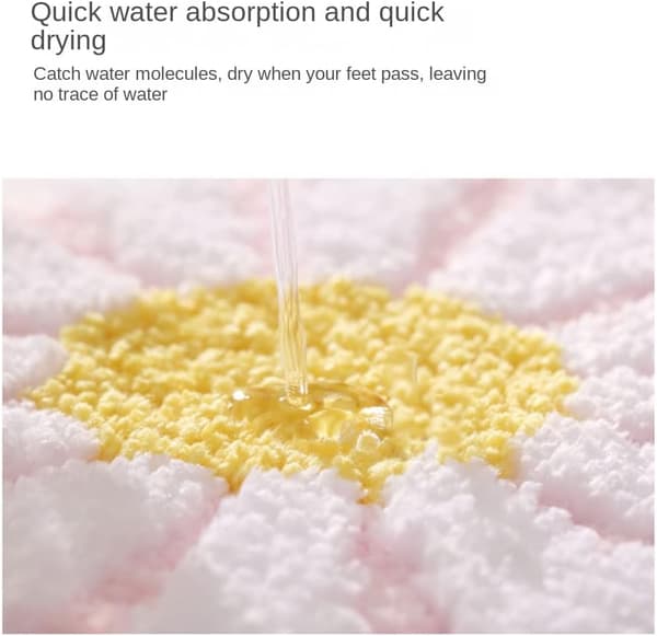Sklisikker baderomsmatte for bad, absorberende badematte, søt dusjmatte