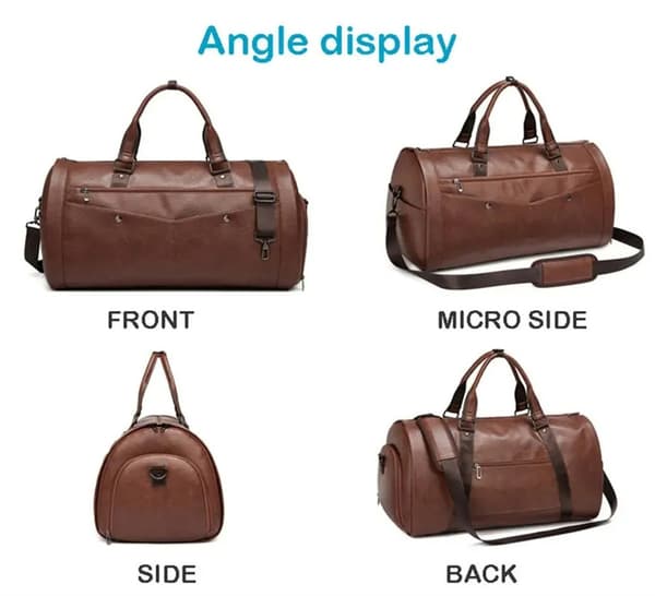 Konvertibel duffelbagage för män Resväska för kläder Handbagage Plaggväskor Brown