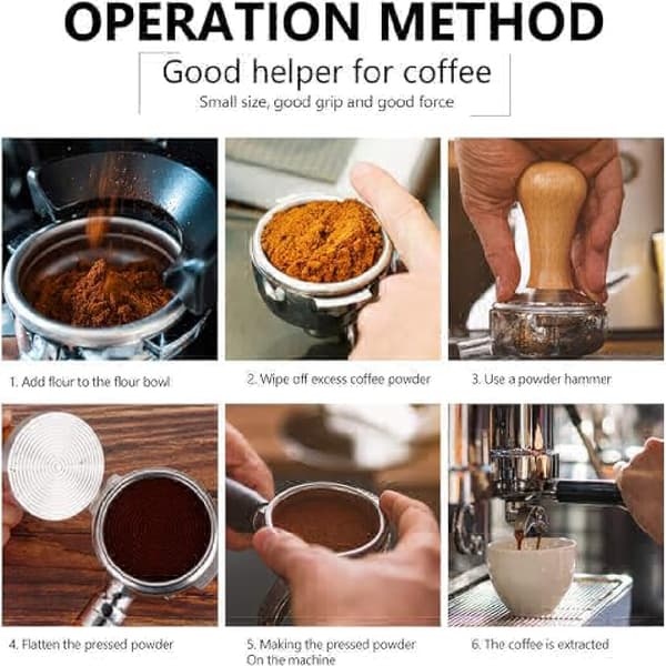 Espressotamper, tamper i rostfritt stål för espressomaskin