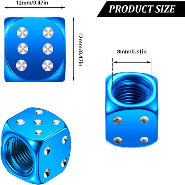 12-pack ventilhattar i aluminiumlegering för bil, motorcykel
