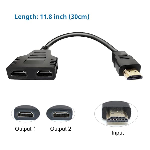 HDMI-jakajasovittimen kaapeli HDMI 1 sisään 2 ulos
